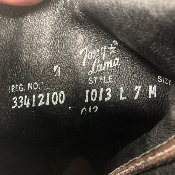 Tony Lama VTG Cowboy Boots Womens Size 7 Brown Leather Western Rodeo Pointed Toe - Picture 11 of 16